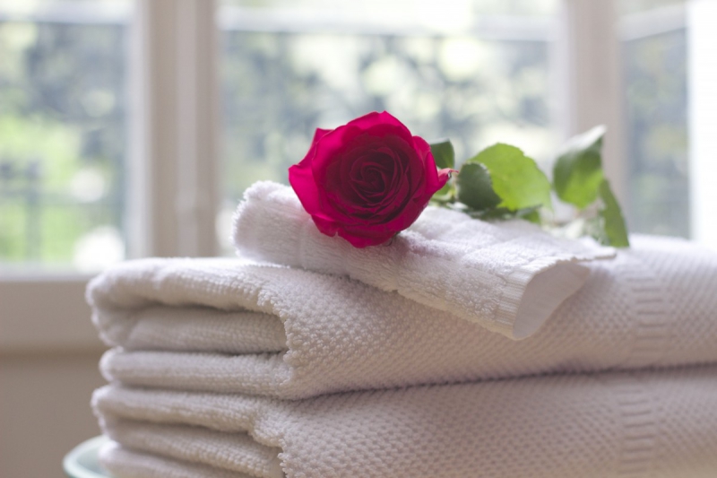 hotel-ROQUEBILLIERE-min_towel_rose_clean_care_salon_spa_white_bath-731641